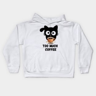 Frazzled Cat with Coffee Mug Kids Hoodie